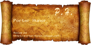 Porter Hunor névjegykártya